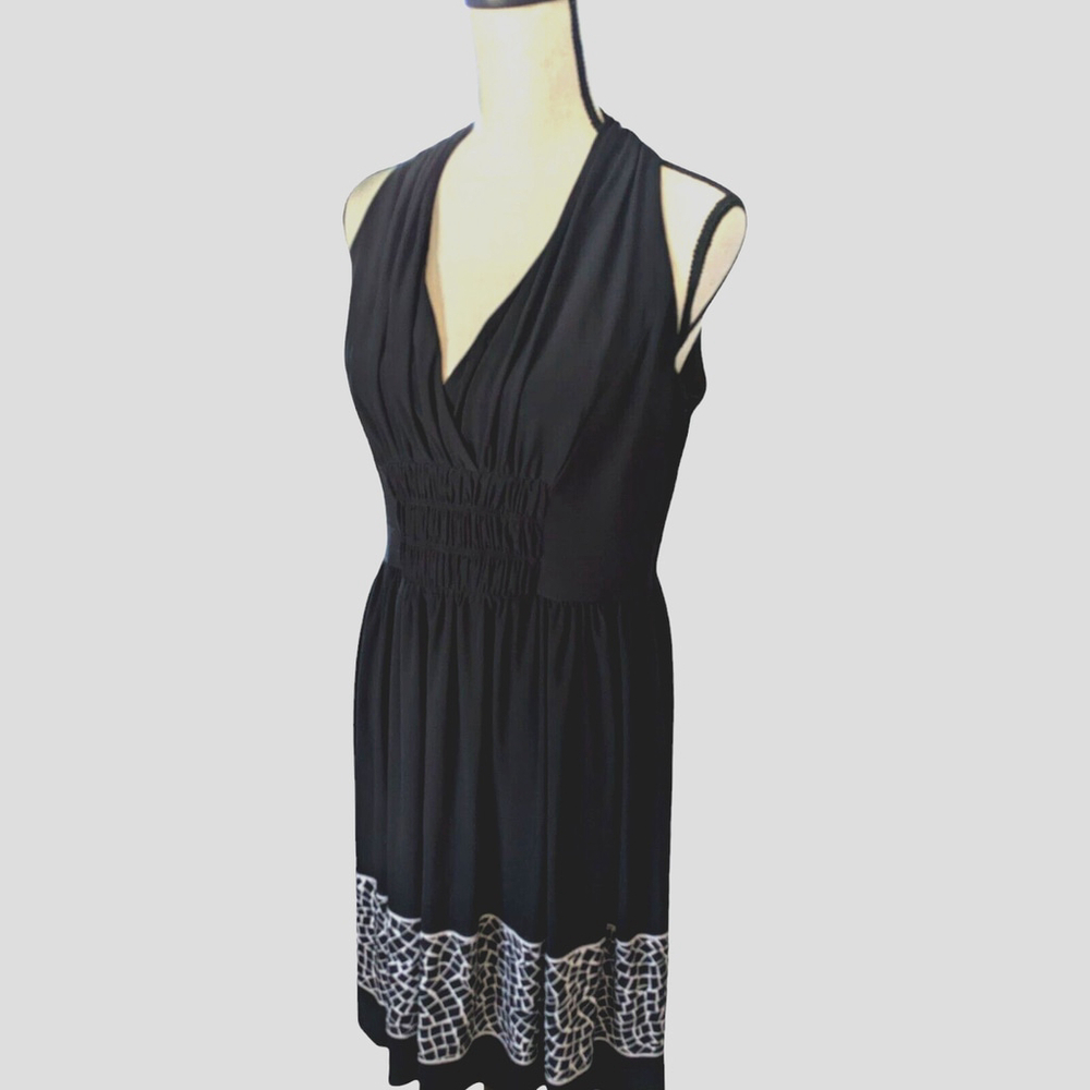 EVAN Picone ruched front Black Sleeveless Dress: Size 10